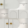 Medicine Cabinet, Modern Bathroom Wall Cabinet with 2 Arched Doors and Gold Handles, White Wood Grain
