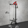 Soozier Wall Mount Cable Station, 16 Positions Adjustable Pulley Machine, Cable Crossover Machine with Lat Pulldown Bar