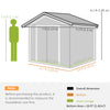7' x 4' x 6' Garden Storage Shed Outdoor Patio Metal Tool Storage House w/ Foundation Kit and Double Doors, Earthy Yellow