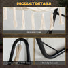Hammock Chair with U Shape Stand, Hammock Swing Chair with A Side Pocket, Cream White