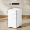 3 Drawer Filing Cabinet, Lockable Steel Office Storage Cabinet with Hanging Bar for Letter, A4, Legal Files, White