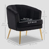 Fabric Armchair, Modern Accent Chair with Gold Metal Legs for Living Room, Bedroom, Home Office