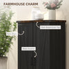 Farmhouse Kitchen Pantry Storage Cabinet, Kitchen Pantry Cabinet with Doors and Adjustable Shelves, Black