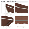 10' x 8' Electric Awning, Retractable Awning Sun Shade Shelter with Remote Controller, Manual Crank Handle and Aluminum Frame, for Deck, Balcony, Yard, Coffee