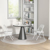 Set of 2 Metal Foldable Chairs, PU Leather Padded Folding Chairs with Cushion Seat and Open Back for Indoor, White