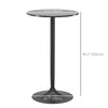High Top Bar Table, Modern Round Dining Table with Painted Top and Steel Base, Bistro Table for 2 People, Black