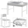 Qaba Table with Storage for Kids, Multi-Usage Kids Table and Chair Set with Building Blocks Desktop, Grey