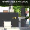 13' x 5' Retractable Side Awning, Outdoor Privacy Screen for Garden, Hot Tub, Balcony, Terrace, Pool, Black
