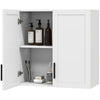 Simple Medicine Cabinet Wall Mounted, Bathroom Wall Cabinet with 2 Doors and Adjustable Shelf Storage, White
