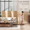 5.6 Ft. Tall 6-Panel Room Divider, Pegboard Panel Freestanding Folding Privacy Screen Panels, Partition Wall Divider for Indoor Bedroom Office, Natural