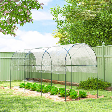 Tunnel Tomato Greenhouse with 4 Hoops and Top Tap, Pointed Bottom and Guy Ropes, 157.5