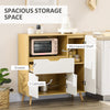 Modern Microwave Stand, Microwave Cabinet with Drawer, Storage Cupboards and Cable Hole for Kitchen, Dining Room, White