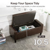 Storage Ottoman Bench, PU Leather Upholstered Bench with Tufted Design, Brown