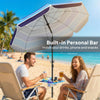 Beach Umbrella Adjustable Tilt Sunshade with Foldable Table Cup Holder 78