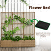Raised Garden Bed with Lattice Trellis, Rattan Outdoor Planter with Storage for Garden, Patio, Balcony, Sand Brown