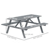 Wood Picnic Table, Camping Table and Bench Set with Umbrella Hole for Outdoor, Garden, Patio, Backyard
