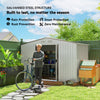 9.1'x6.4'x6.3' Garden Storage Shed w/ Foundation Kit Metal Tool Storage House w/ Double Doors, Silver