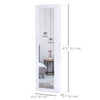 Mirror Jewellery Cabinet Armoire with Full Length Mirror, Wall Mounted Jewellery Organizer, White