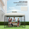 10' x 10' Gazebo Canopy Replacement Cover, 2-Tier Garden Gazebo Roof Replacement, UPF30+, TOP COVER ONLY, Light Grey