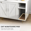Cat Litter Box Enclosure, Hidden Litter Box with Scratching Pad, Storage, for Living Room, Bedroom, 31.5