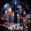 6FT Life Size Halloween Animatronics, Animated Grim Reaper Halloween Decorations with Sound Touch Activated and LED Eyes
