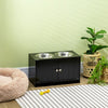 Elevated Dog Bowls for Large Dogs Pet Feeding Station with Stand, Storage, 2 Stainless Steel Food and Water Bowls, Grey