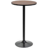 Round Bar Table 41 Inch Height, Industrial High Bistro Table with Metal Base and Elm Wood Top, Bar Height Table for Kitchen, Pub, Breakfast Area