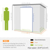 6 x 4FT Galvanized Garden Storage Shed, Metal Outdoor Shed with Double Doors and 2 Vents