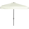 7.5ft Half Umbrella Semi Patio Parasol with Crank Handle, Top Vent for Garden, Balcony- NO BASE INCLUDED, Cream