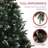 7 Foot Prelit Artificial Christmas Tree with Dual Colour LED Light, Hinged Xmas Tree for Home Office Holiday