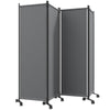 Folding Room Divider with Castor Wheels, Rolling Privacy Screen for Home Office Bedroom, 5.6ft Tall