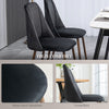 Upholstered Dining Chairs Set of 4, Velvet Accent Chair with Back and Wood-grain Steel Leg for Kitchen, Black