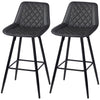 PU Leather Counter Height Bar Chairs Set of 2, 27.75