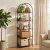 Bookshelf 5 Tier Arched Bookcase, 73.2