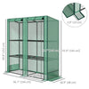Lean-to Greenhouse with 3 Tier Shelves, Mini Greenhouse with 2 Roll-Up Doors for Indoor Outdoor, Green