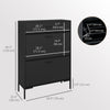 Modern Shoe Cabinet Storage 12 Pair Shoe Organizer with 2 Flip Doors Drawer and Adjustable Shelf Black