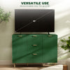 Modern Kitchen Storage Cabinet, Sideboard Buffet Cabinet w/ 3 Drawers and Adjustable Shelves for Kitchen Hallway, Dark Green