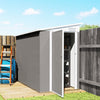 4' x 8' Outdoor Storage Shed Lean to Shed Outdoor Metal Tool Shed with Lockable Door and Air Vents, Light Grey