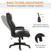 Chaise de bureau de massage, Fauteuil de direction à dossier haut avec vibration à 6 points, minuterie, hauteur réglable, siège pivotant et fonction berçante, Noir