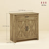 Farmhouse Sideboard Buffet Cabinet, Storage Cabinet with Barn Doors, Nature Wood