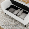 Upholstered Storage Bench with Arms, Modern Ottoman Bench for Bedroom, Entryway, and Living Room