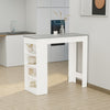 Bar Table, High Top Pub Table with 4 Storage Shelves, Modern Bar Height Table for Home Bar, Kitchen