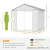 4.5' x 6' Plastic Garden Storage Shed with Latch Door, Vents, Sloped Roof