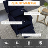Massage Recliner Chair for Living Room, Push Back Recliner Sofa, Suede Wingback Reclining Chair with Extendable Footrest, Wood Legs, Remote Control, Side Pockets, Blue