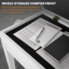 Adjustable Piano Bench with Storage and Soft PU Leather Padded, with Enough Music Storage Design, White