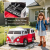 Qaba 12V Kids Ride on Car, Lisensed Volkswagen T1 Electric Vehicle with Dual Motor and Soft Start for 3-7 Years, Red