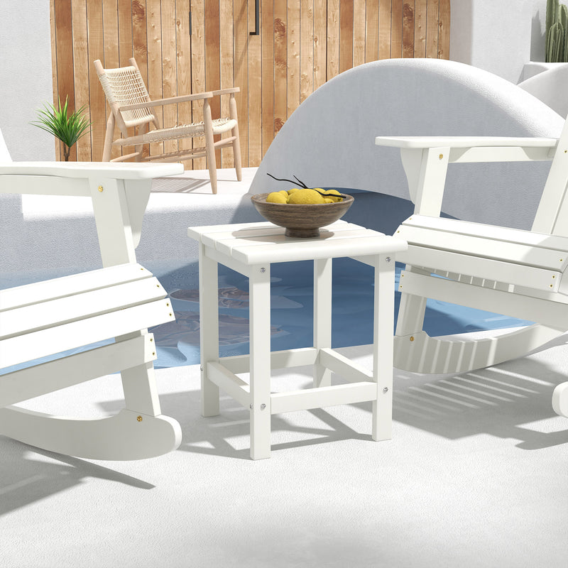 Side Table, Square Patio End Table, Weather Resistant 15