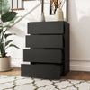 4 Drawer Chest Storage Cupboard Freestanding Drawer Unit, Black