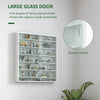 7-Tier Display Cabinet, Shot Glass Display Case, Glass Curio Cabinet with 2 Glass Doors and 6 Adjustable Shelves, White