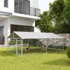 13.1' x 7.5' x 4.9' Outdoor Dog Kennel Dog Run with Waterproof, UV Resistant Cover for Medium Large Sized Dogs, Silver